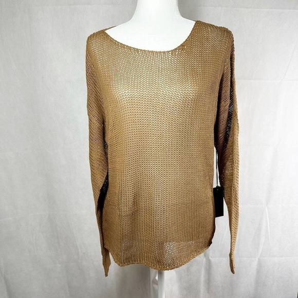 One Teaspoon Luxe Wide French Knit Top Tan Size Medium - Picture 1 of 8